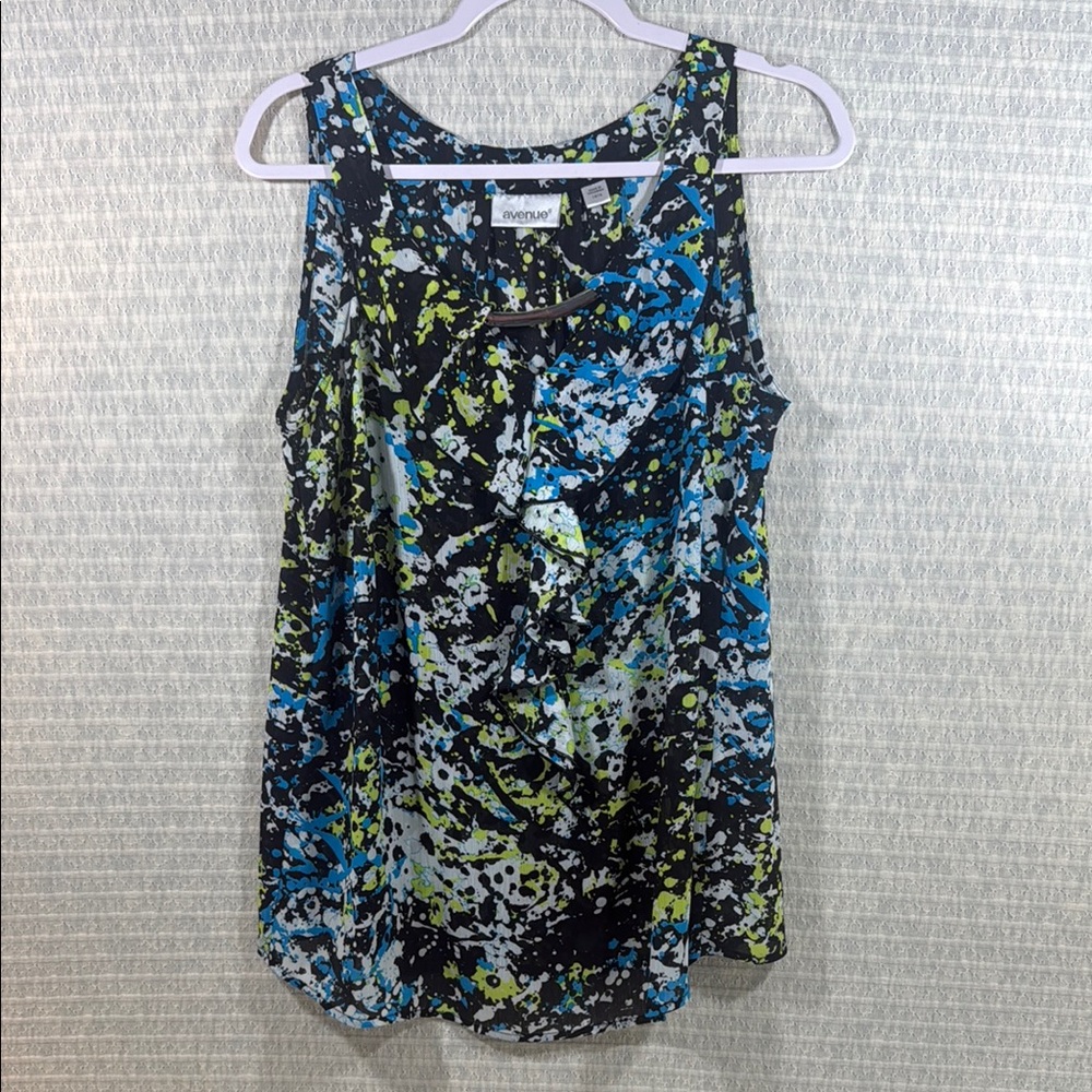 Avenue Women's Sleeveless Top - Black, Blue, Green with Accent